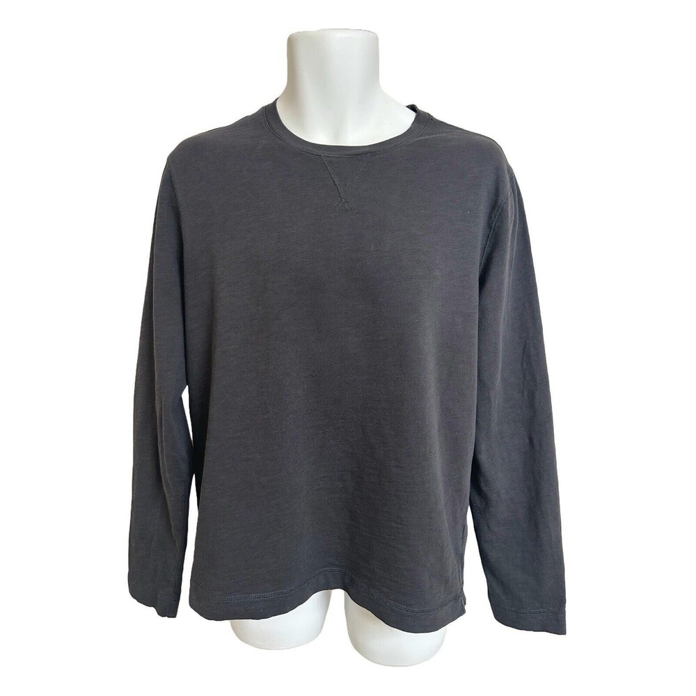 Calvin Klein Jeans Men's M Gray Knit Shirt Top 100% Cotton Long Sleeves
